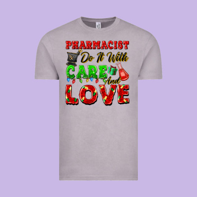 Pharmacist Do It With Care And Love Christmas Vintage Tee Designed By Fadigitalartstudio