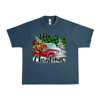 Midnight Navy Merry Christmas Truck With Gifts Urban Heavy Tee - FaDigitalArtStudio