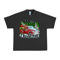 Pigment Black Merry Christmas Truck With Gifts Urban Heavy Tee - FaDigitalArtStudio