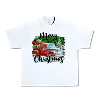 White Merry Christmas Truck With Gifts Urban Heavy Tee - FaDigitalArtStudio