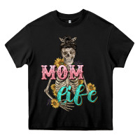 Black Mom life with skull Mother's Day Heavy Core Tee - CowGirlArtShop