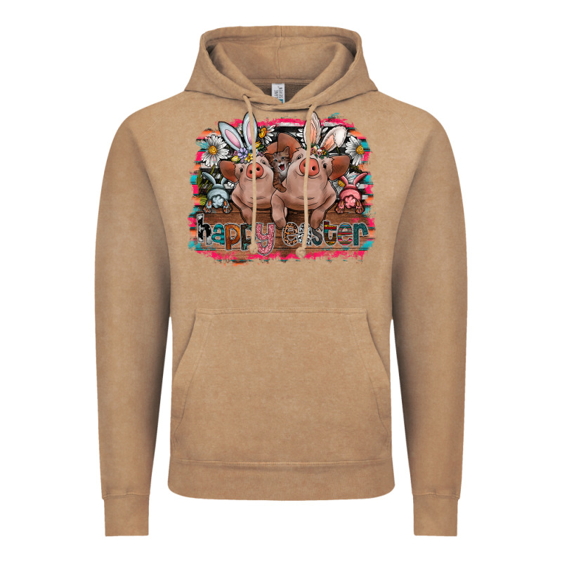Happy Easter Vintage Hoodie by CowhideDigitalArt | Teevron