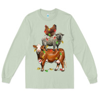 Matcha Christmas cow sheep and chicken Long Sleeve Tee - LillyAllenDesigns