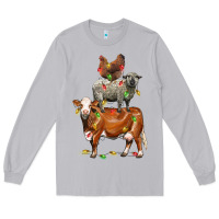 Moon Dust Christmas cow sheep and chicken Long Sleeve Tee - LillyAllenDesigns