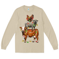 Mushroom Christmas cow sheep and chicken Long Sleeve Tee - LillyAllenDesigns