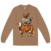 Toasted Coconut Christmas cow sheep and chicken Long Sleeve Tee - LillyAllenDesigns