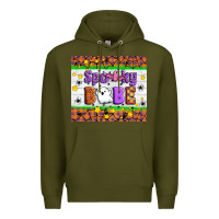 Army Green Spooky Babe Premium Hoodie - Artiststas