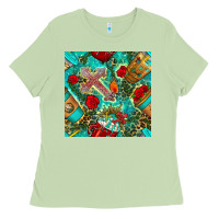 Matcha faith coffee cup and cross with leopard and roses seamless pattern bbs Ladies Tee - BundleAndBundleShop