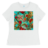 White faith coffee cup and cross with leopard and roses seamless pattern bbs Ladies Tee - BundleAndBundleShop