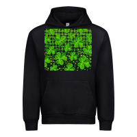 Black Saint Patricks Day Shamrock And Plaid Urban Hoodie - RanaPortraitStore