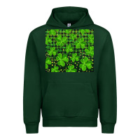 Forest Green Saint Patricks Day Shamrock And Plaid Urban Hoodie - RanaPortraitStore