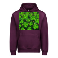 Mauve Wine Saint Patricks Day Shamrock And Plaid Urban Hoodie - RanaPortraitStore