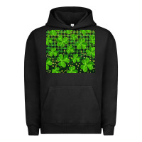 Pigment Black Saint Patricks Day Shamrock And Plaid Urban Hoodie - RanaPortraitStore