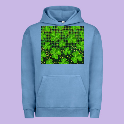 Saint Patricks Day Shamrock And Plaid Urban Hoodie Designed By Ranaportraitstore