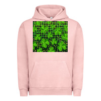 Pigment Salmon Saint Patricks Day Shamrock And Plaid Urban Hoodie - RanaPortraitStore