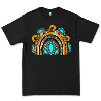 Black western gemstones sunflowers rainbow Premium Tee - OliviaCreatesArt