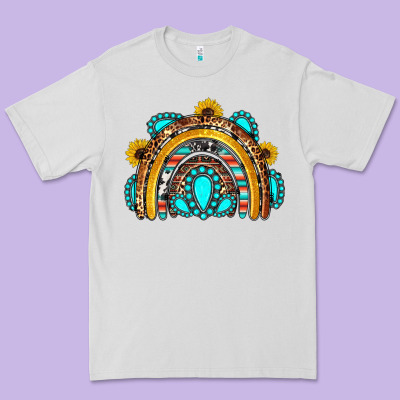 Western Gemstones Sunflowers Rainbow Premium Tee Designed By Oliviacreatesart