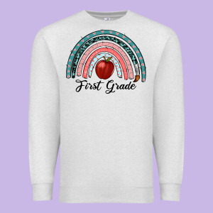 First Grade Rainbow Premium Sweatshirt Designed By Ranaportraitstore