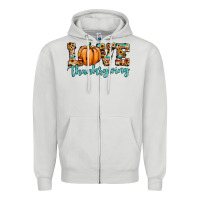 Dove Grey love thanksgiving pumpkin Zipper Hoodie - JahusDesignShop