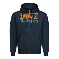 Navy love thanksgiving pumpkin Zipper Hoodie - JahusDesignShop