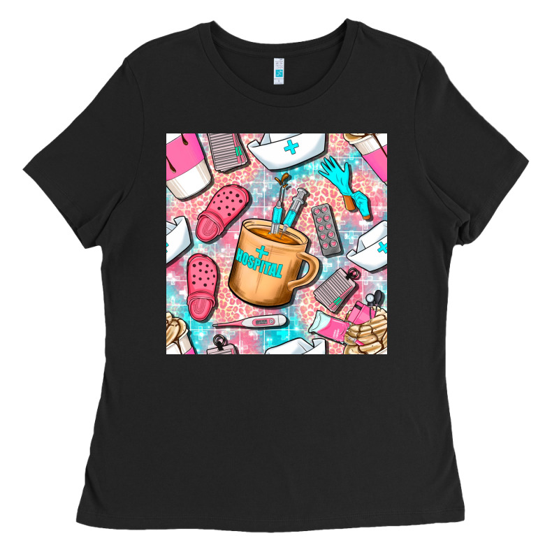 Hospital Nurse Coffee Cups With Leopard Seamless Pattern Bbs Ladies Tee by BundleAndBundleShop | Teevron