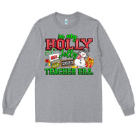 Heather Grey In My Holly Jolly Teacher Era Long Sleeve Tee - CowhideDigitalArt
