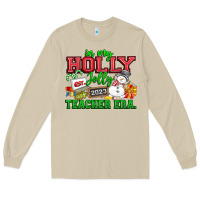 Mushroom In My Holly Jolly Teacher Era Long Sleeve Tee - CowhideDigitalArt
