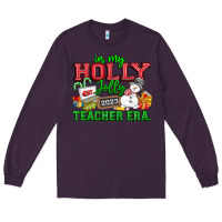 Plum In My Holly Jolly Teacher Era Long Sleeve Tee - CowhideDigitalArt