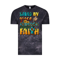 Cloud Black saved by grace through faith Vintage Tee - BundleAndBundleShop