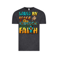 Vintage Black saved by grace through faith Vintage Tee - BundleAndBundleShop