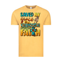 Vintage Mustard saved by grace through faith Vintage Tee - BundleAndBundleShop