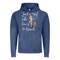 Vintage Denim just a girl who loves to travel traveling women nomad t shirt Vintage Hoodie - baoMotion
