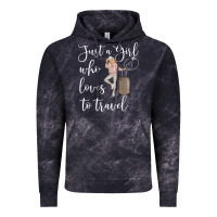 Cloud Black just a girl who loves to travel traveling women nomad t shirt Vintage Hoodie - baoMotion