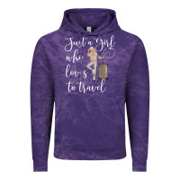 Cloud Purple just a girl who loves to travel traveling women nomad t shirt Vintage Hoodie - baoMotion