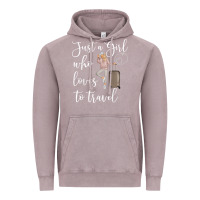 Vintage Zinc just a girl who loves to travel traveling women nomad t shirt Vintage Hoodie - baoMotion