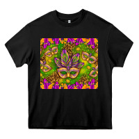 Black Mardi Gras masks and coins tumbler Heavy Core Tee - HowdyJamesFarm