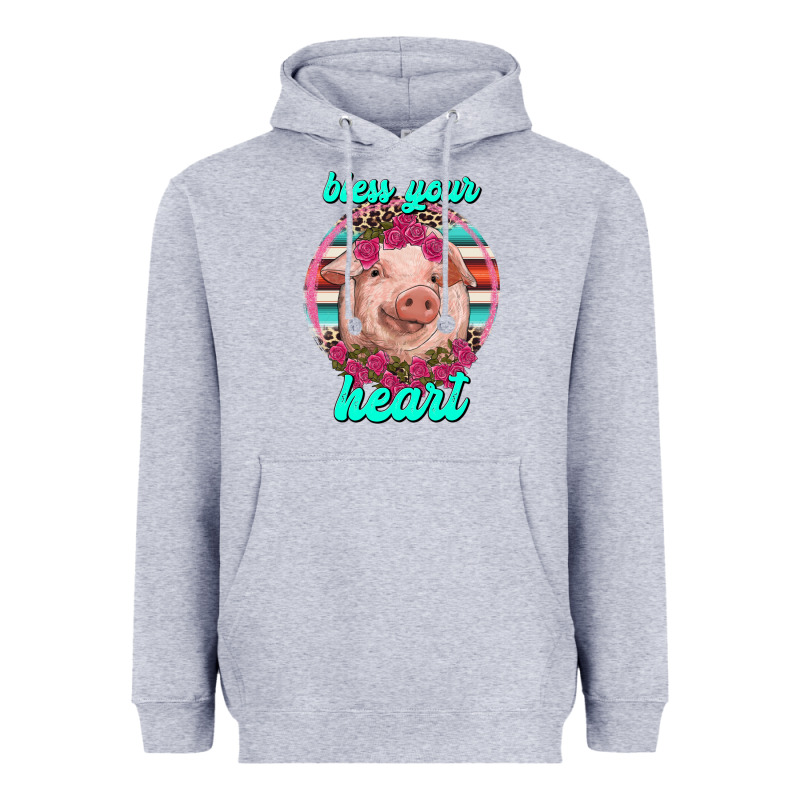 Bless Your Heart Pig Heavyweight Hoodie by RanaPortraitStore | Teevron