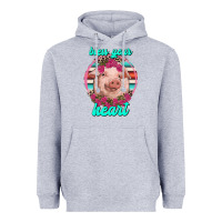 Heather Grey bless your heart pig Heavyweight Hoodie - RanaPortraitStore