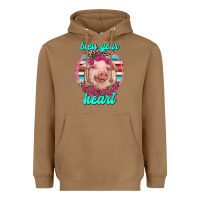 Toasted Coconut bless your heart pig Heavyweight Hoodie - RanaPortraitStore