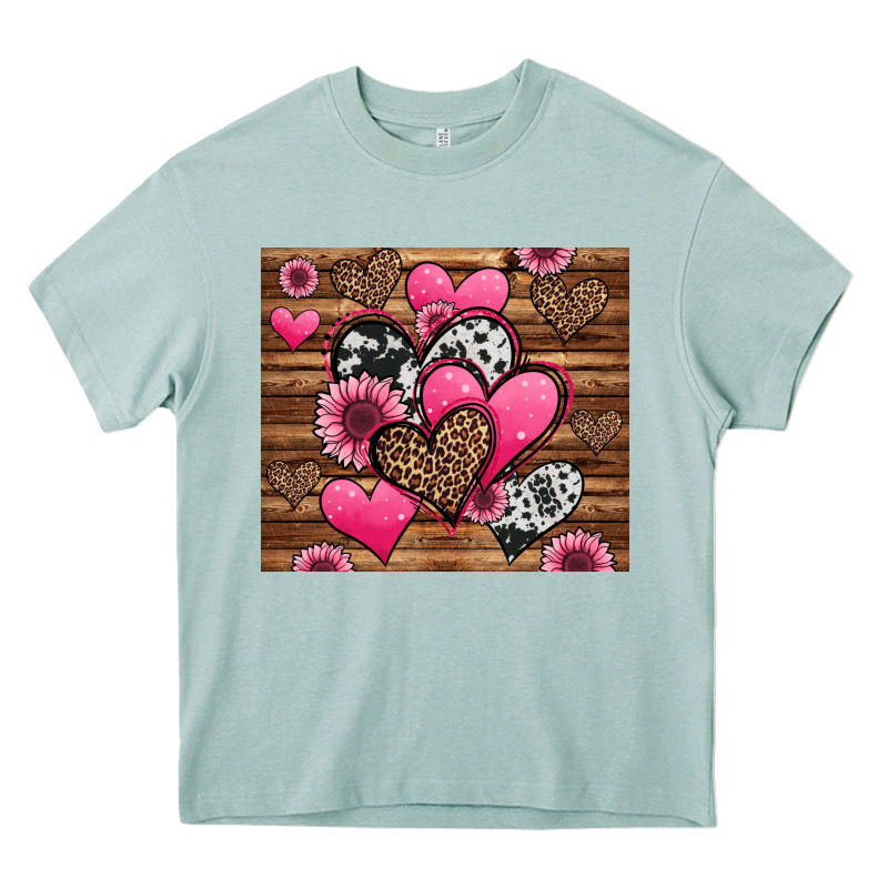 Valentines Day Western Hearts And Sunflowers Heavy Core Tee by Jasminsmagicworld | Teevron