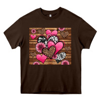 Chocolate Brown valentines day western hearts and sunflowers Heavy Core Tee - Jasminsmagicworld