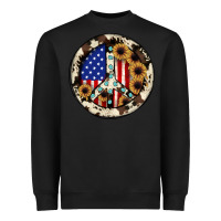 Black Peace sign Heavyweight Sweatshirt - JahusDesignShop