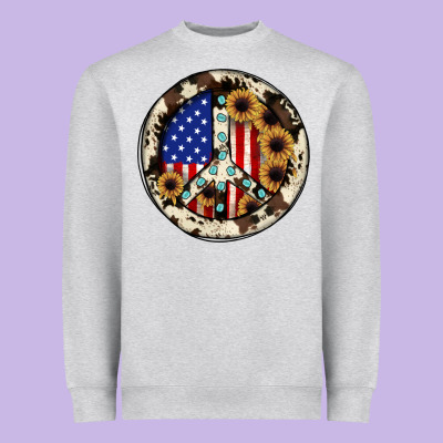 Peace Sign Heavyweight Sweatshirt Designed By Jahusdesignshop