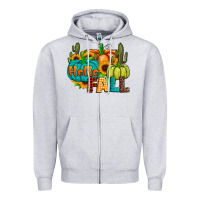 Heather Grey hello fall Zipper Hoodie - JahusDesignShop