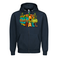 Navy hello fall Zipper Hoodie - JahusDesignShop