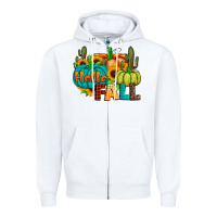 White hello fall Zipper Hoodie - JahusDesignShop