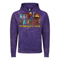 Cloud Purple Happy Camper Be Happy Or Go Away Vintage Hoodie - CowhideDigitalArt