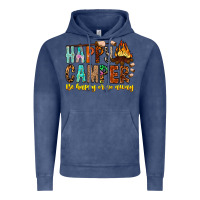 Vintage Denim Happy Camper Be Happy Or Go Away Vintage Hoodie - CowhideDigitalArt