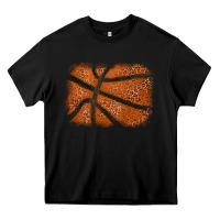 Black Basketball leopard glitter background Heavy Core Tee - HowdyJamesFarm
