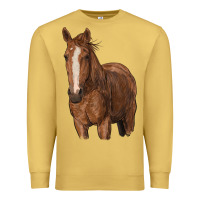 Antique Gold brown horse Premium Sweatshirt - RanaPortraitStore